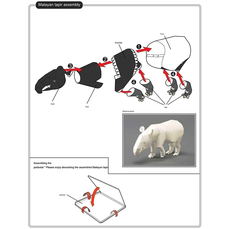 Malayan Tapir Origami Art Mini - Art Craft Cardboard recension och pris