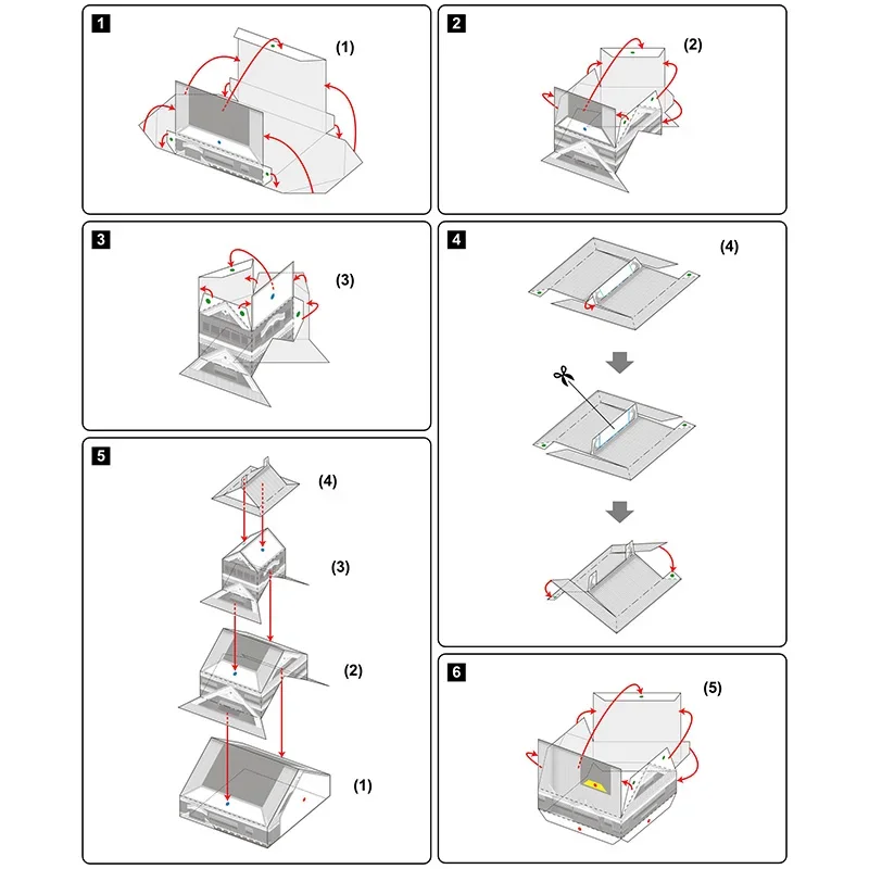 Japan Kumamoto Castle Folding  - Art Craft Cardboard recension och pris